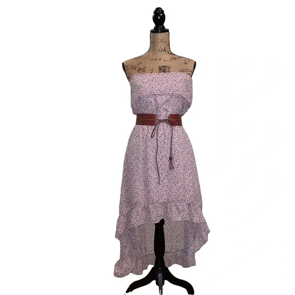 Rue21 | Dresses | Rue 2 Strapless Hilo Belted Pink Floral Dress Size M |  Poshmark